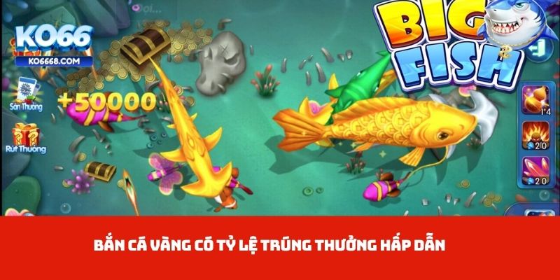 Bắn cá vàng có tỷ lệ trúng thưởng hấp dẫn